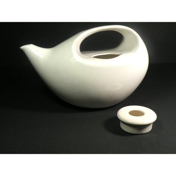Vintage Robert Witkoff Mid-Century White Porcelain Teapot With Sculptural Desig - Picture 11 of 13